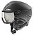 UVEX Instinct Visor Ski Helmet, S (53 - 56 cm), Black Matt + Mirror Silver