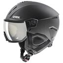 UVEX Instinct Visor Skihelm, L (59 - 61 cm), Black Matt + Mirror Silver