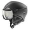 UVEX Instinct Visor Skihelm, L (59 - 61 cm), Black Matt + Mirror Silver