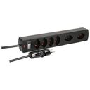 MAX HAURI Power Strip Safety Line 6x T13 with Switch, Black (114976)