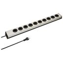 MAX HAURI Steckdosenleiste Power Line 10x T13 mit Schalter, Silber / Schwarz (127392)
