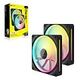 CORSAIR LX Series iCUE LX140 RGB Starter Kit, Black, 140mm, Pack of 2 (CO-9051028-WW)