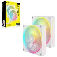 CORSAIR LX Series iCUE LX140 RGB Starter Kit, White, 140mm, Pack of 2 (CO-9051032-WW)