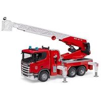 BRUDER Scania Super 560R Feuerwehr mit Drehleiter, Wasserpumpe und Light & Sound Modul (03591)