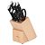 TEFAL Ice Force Wooden Knife Block with 6 Knives, 1 Pair of Scissors (K232S704)