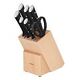 TEFAL Ice Force Wooden Knife Block with 6 Knives, 1 Pair of Scissors (K232S704)