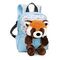 NICI Rucksack mit Roter Panda Plüschtier, Hellblau (49852)