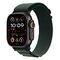 APPLE Watch Ultra 2 GPS + Cellular, 49mm Titangehäuse, Schwarz mit Alpine Loop L, Dunkelgrün (MX4T3FD/A)