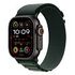 APPLE Watch Ultra 2 GPS + Cellular, 49mm Titangehäuse, Schwarz mit Alpine Loop, Dunkelgrün - Large (MX4T3FD/A)