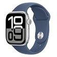 APPLE Watch Series 10 GPS, 42mm Aluminiumgehäuse, Silber mit Sportarmband S/M, Denim (MWWA3QF/A)