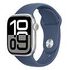 APPLE Watch Series 10 GPS, 42mm Aluminiumgehäuse, Silber mit Sportarmband M/L, Denim (MWWC3QF/A)