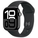 APPLE Watch Series 10 GPS, 42mm Aluminiumgehäuse, Diamantschwarz mit Sportarmband S/M, Schwarz (MWWE3QF/A)