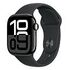 APPLE Watch Series 10 GPS, 42mm Aluminiumgehäuse, Diamantschwarz mit Sportarmband M/L, Schwarz (MWWF3QF/A)