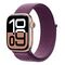APPLE Watch Series 10 GPS, 42mm Aluminiumgehäuse, Roségold mit Sport Loop, Pflaume (MWWK3QF/A)