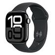 APPLE Watch Series 10 GPS + Cellular, 42mm Aluminiumgehäuse, Diamantschwarz mit Sportarmband S/M, Schwarz (MWX63QF/A)