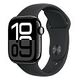 APPLE Watch Series 10 GPS + Cellular, 42mm Aluminiumgehäuse, Diamantschwarz mit Sportarmband S/M, Schwarz (MWX63QF/A)
