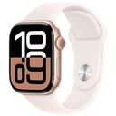 APPLE Watch Series 10 GPS + Cellular, 42mm Aluminiumgehäuse, Roségold mit Sportarmband M/L, Blassrosa (MWXA3QF/A)