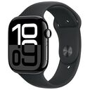 APPLE Watch Series 10 GPS + Cellular, 46mm Aluminiumgehäuse, Diamantschwarz mit Sportarmband M/L, Schwarz (MWY43QF/A)