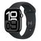 APPLE Watch Series 10 GPS + Cellular, 46mm Aluminiumgehäuse, Diamantschwarz mit Sportarmband M/L, Schwarz (MWY43QF/A)