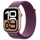 APPLE Watch Series 10 GPS + Cellular, 46mm Aluminiumgehäuse, Roségold mit Sport Loop, Pflaume (MWY83QF/A)