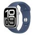 APPLE Watch Series 10 GPS + Cellular, 46mm Aluminiumgehäuse, Silber mit Sportarmband M/L, Denim (MWY13QF/A)