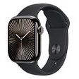 APPLE Watch Series 10 GPS + Cellular, 42mm Titangehäuse, Schiefer mit Sportarmband S/M, Schwarz (MWXG3QF/A)