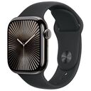APPLE Watch Series 10 GPS + Cellular, 42mm Titangehäuse, Schiefer mit Sportarmband S/M, Schwarz (MWXG3QF/A)