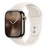 APPLE Watch Series 10 GPS + Cellular, 42mm Titangehäuse, Gold mit Sportarmband M/L, Polarstern (MX073QF/A)