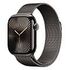 APPLE Watch Series 10 GPS + Cellular, 42mm Titangehäuse, Schiefer mit Milanaise Armband (MX053QF/A)