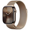 APPLE Watch Series 10 GPS + Cellular, 42mm Titangehäuse, Gold mit Milanaise Armband (MX083QF/A)
