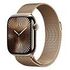 APPLE Watch Series 10 GPS + Cellular, 42mm Titangehäuse, Gold mit Milanaise Armband (MX083QF/A)