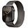 APPLE Watch Series 10 GPS + Cellular, 46mm Titangehäuse, Schiefer mit Milanaise Armband M/L (MWYW3QF/A)
