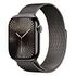 APPLE Watch Series 10 GPS + Cellular, 46mm Titangehäuse, Schiefer mit Milanaise Armband M/L (MWYW3QF/A)