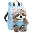 NICI Rucksack mit Waschbär Plüschtier, Hellblau (49844)