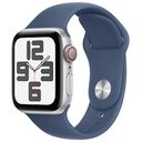 APPLE Watch SE (2nd Generation) GPS + Cellular, 40mm Aluminium Case, Silver with Sport Band M/L, Denim [Late 2024] (MXGG3QF/A)
