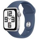 APPLE Watch SE (2nd Generation) GPS, 40mm Aluminium Case, Silver with Sport Band S/M, Denim [Late 2024] (MXEC3QF/A)