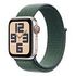 APPLE Watch SE (2nd Generation) GPS + Cellular, 40mm Aluminium Case, Starlight with Sport Loop, Lake Green [Late 2024] (MXGH3QF/A)