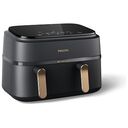 PHILIPS Dual Basket AirFryer 3000 Series, Dunkelgrau / Kupfer, CH-Version (NA352/09)