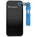 VERBATIM Pocket SSD incl. Keyring with cable attachment, 1.0 TB, Black / Blue (32191)