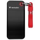 VERBATIM Pocket SSD incl. Keyring with cable attachment, 2.0 TB, Black / Red (32196)