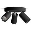 PHILIPS Idris Ceiling/Wall LED Spotlight 3-Spot, Black (8720169299054)