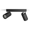 PHILIPS Idris Ceiling/Wall LED Spotlight 2-Spot, Black (8720169298996)