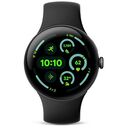 GOOGLE Pixel Watch 3 Wifi, 45mm Aluminiumgehäuse, Matte Black mit Sportarmband Obsidian