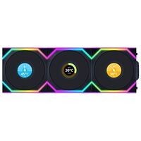 LIAN LI Uni Fan SL Wireless LCD 120 ARGB Reverse Blade, 120mm, Black, pack of 3 (12RSLLCD1W3B)