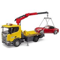 BRUDER Scania Super 560R Abschlepp-LKW mit Light & Sound Modul und BRUDER Roadster (03552)