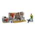 BRUDER bworld Cow and Calf Barn with Farmer, Cow and Calf (62611)