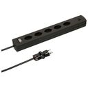 MAX HAURI Steckdosenleiste Safety Line 5x T13 mit Schalter, Schwarz (162220)