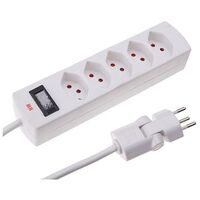 MAX HAURI Steckdosenleiste Safety Line 5x T13 mit Schalter, Weiss (114967)