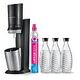 SODASTREAM Crystal 3.0 CQC Mega Pack, 3 Glass Carafes, Black / Metal