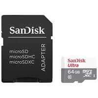 SANDISK Ultra microSDXC Card R100 with Adapter, UHS-I, Class 10, 64GB (SDSQUNR-064G-GN3MA)